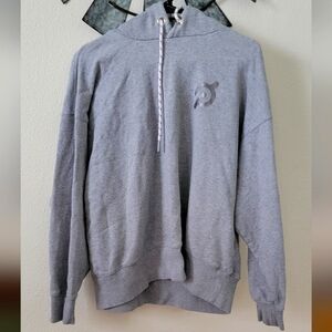 Peloton Sweatshirt Women's Medium Gray Hoodie Spellout LogoWorkout gym cycling.